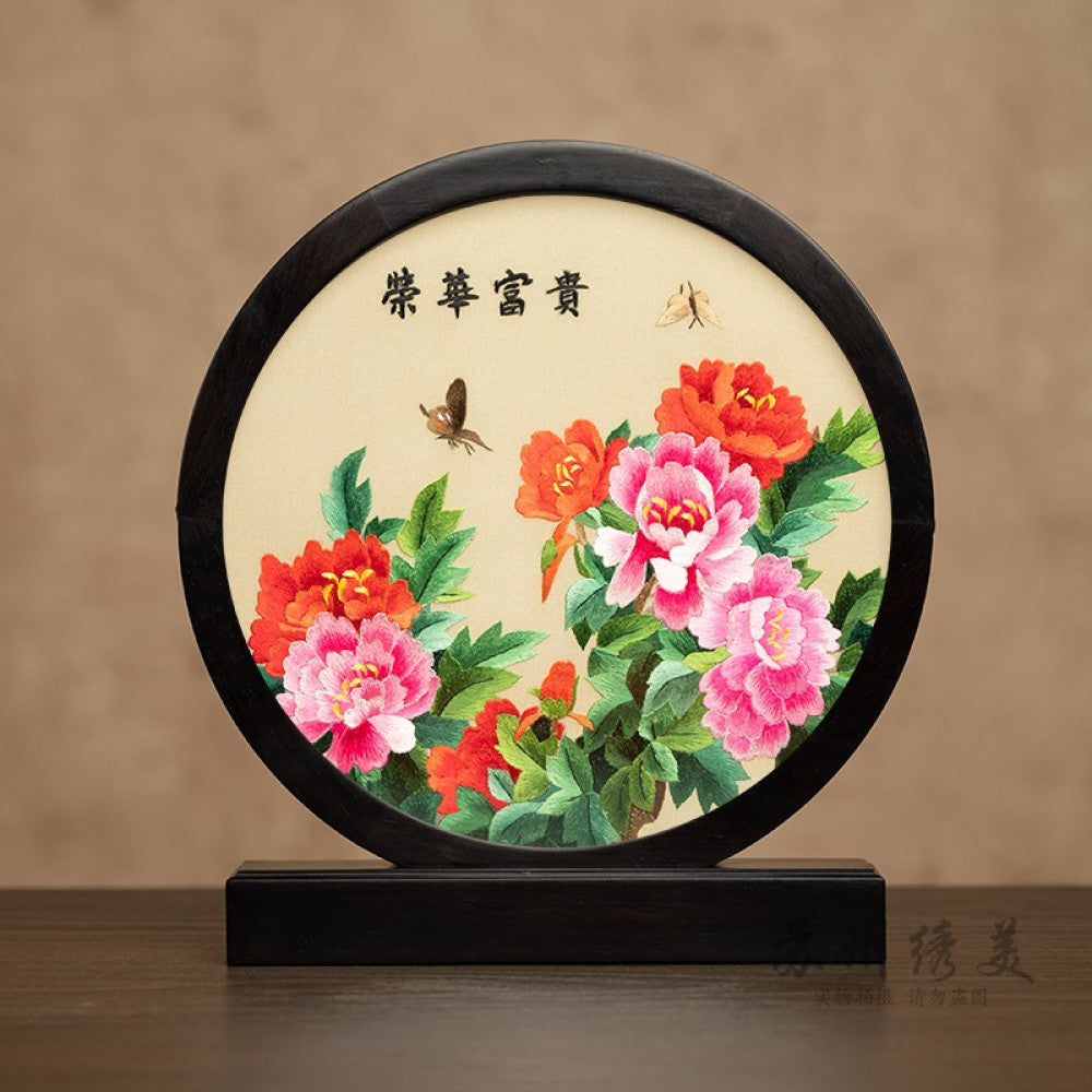 Embroidery ornament Suzhou double sided embroidery desktop ornament creative table embroidery beautiful retro table screen Chinese style business gift image 57