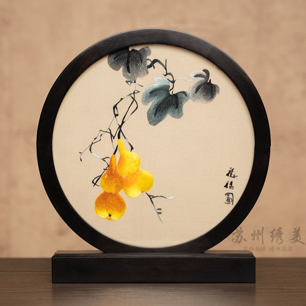 ASAYA3041 Embroidery ornaments Suzhou double-sided embroidery desktop ornaments creative table embroidery beauty retro table screen