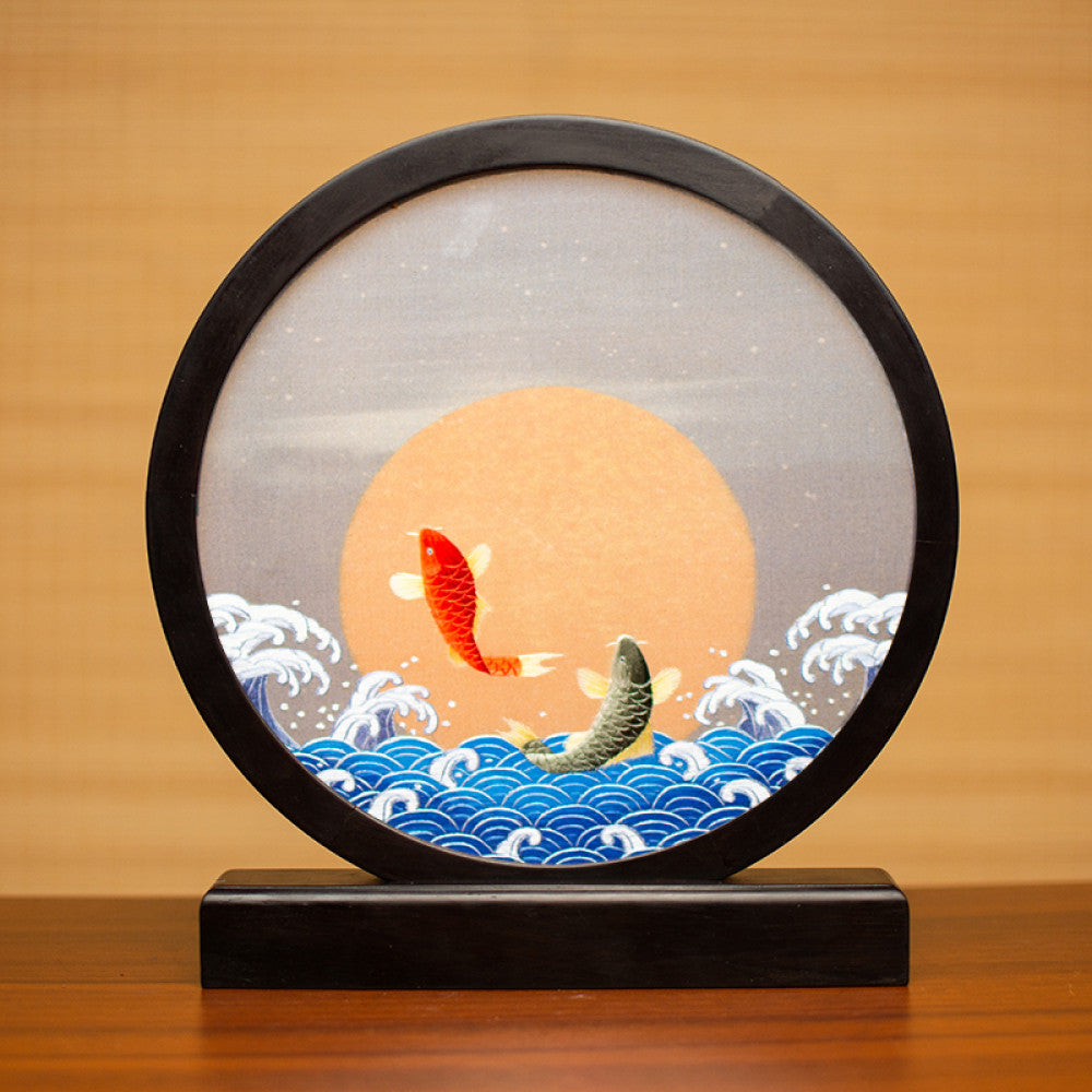 Embroidery ornament Suzhou double sided embroidery desktop ornament creative table embroidery beautiful retro table screen Chinese style business gift image 62