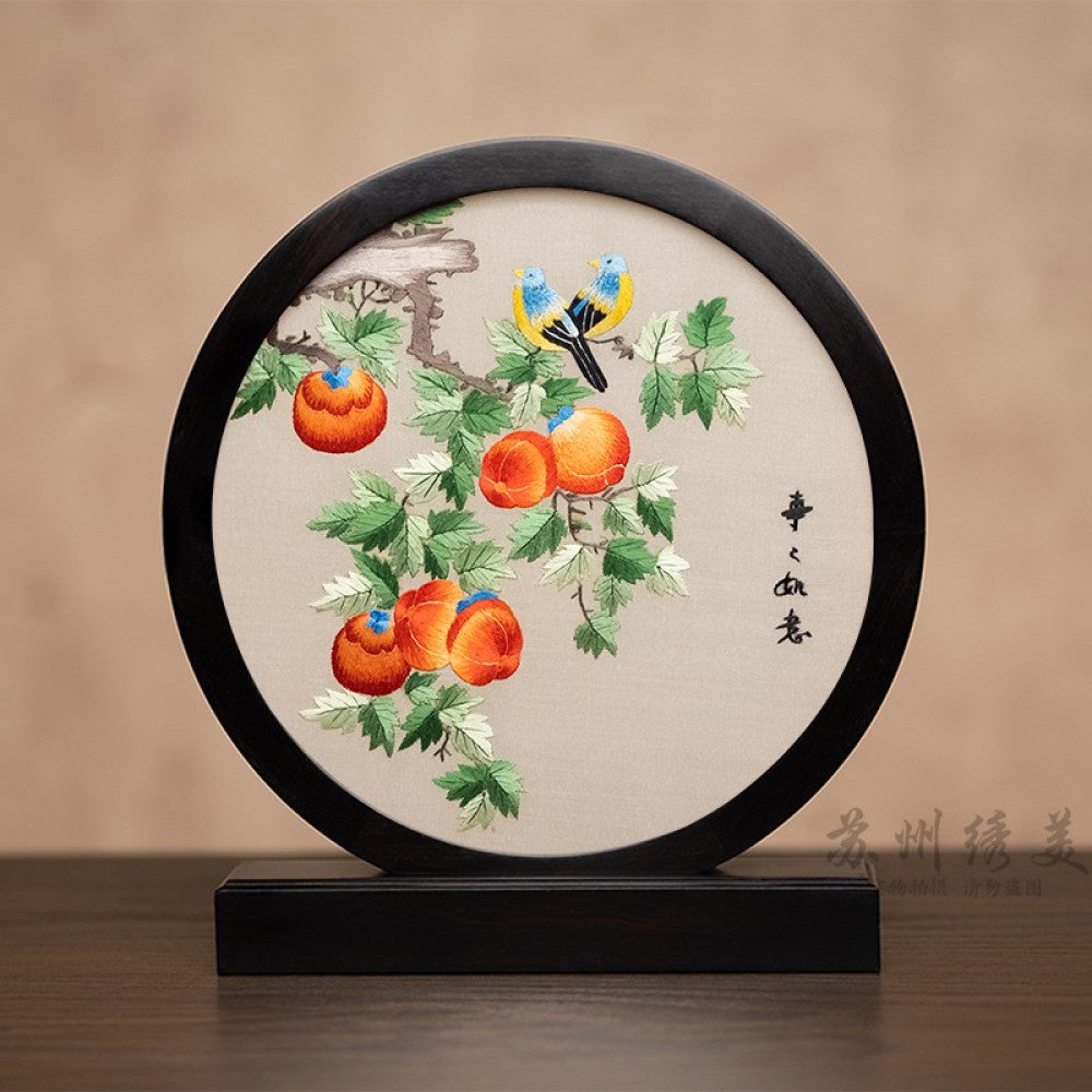 Embroidery ornament Suzhou double sided embroidery desktop ornament creative table embroidery beautiful retro table screen Chinese style business gift image 66