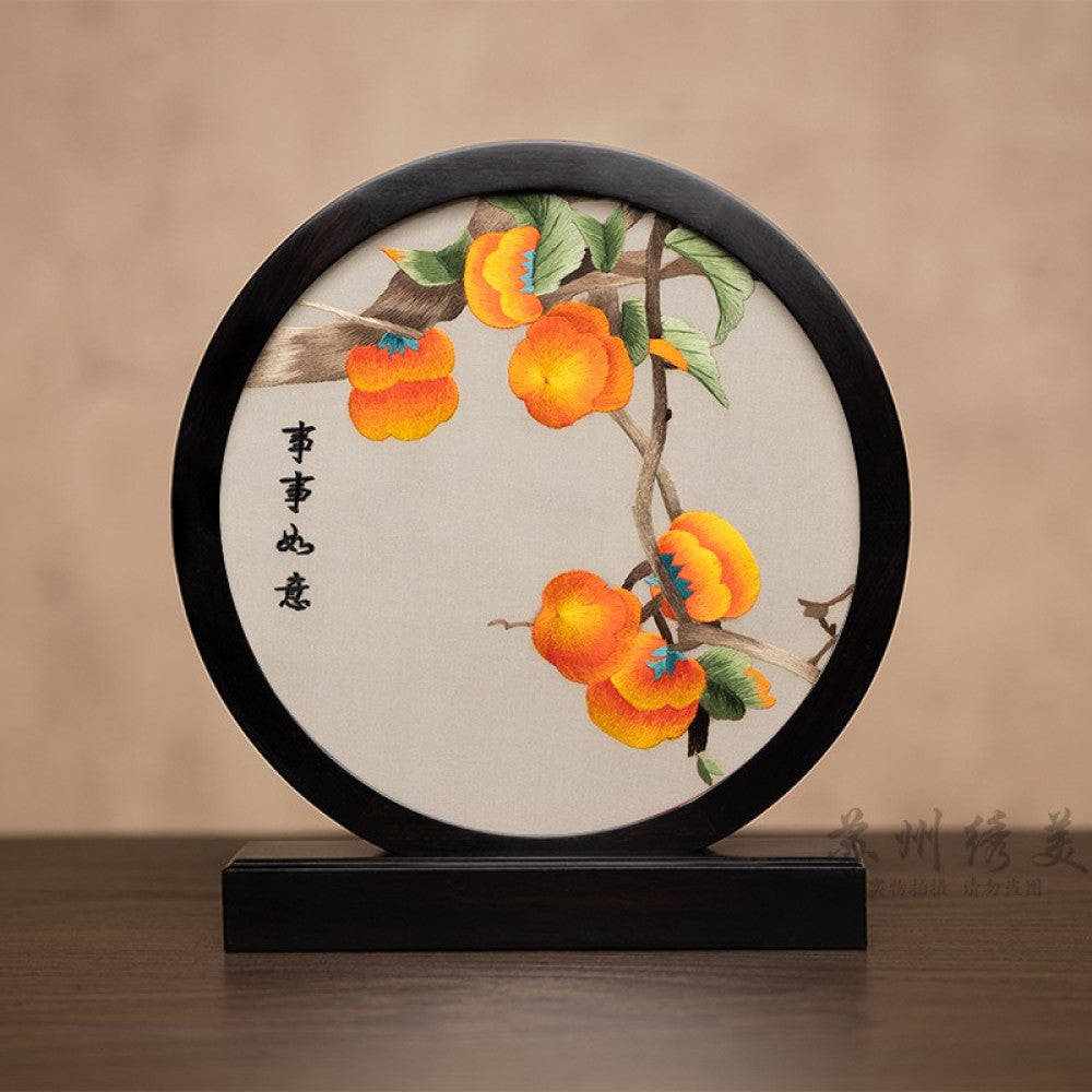 Embroidery ornament Suzhou double sided embroidery desktop ornament creative table embroidery beautiful retro table screen Chinese style business gift image 67