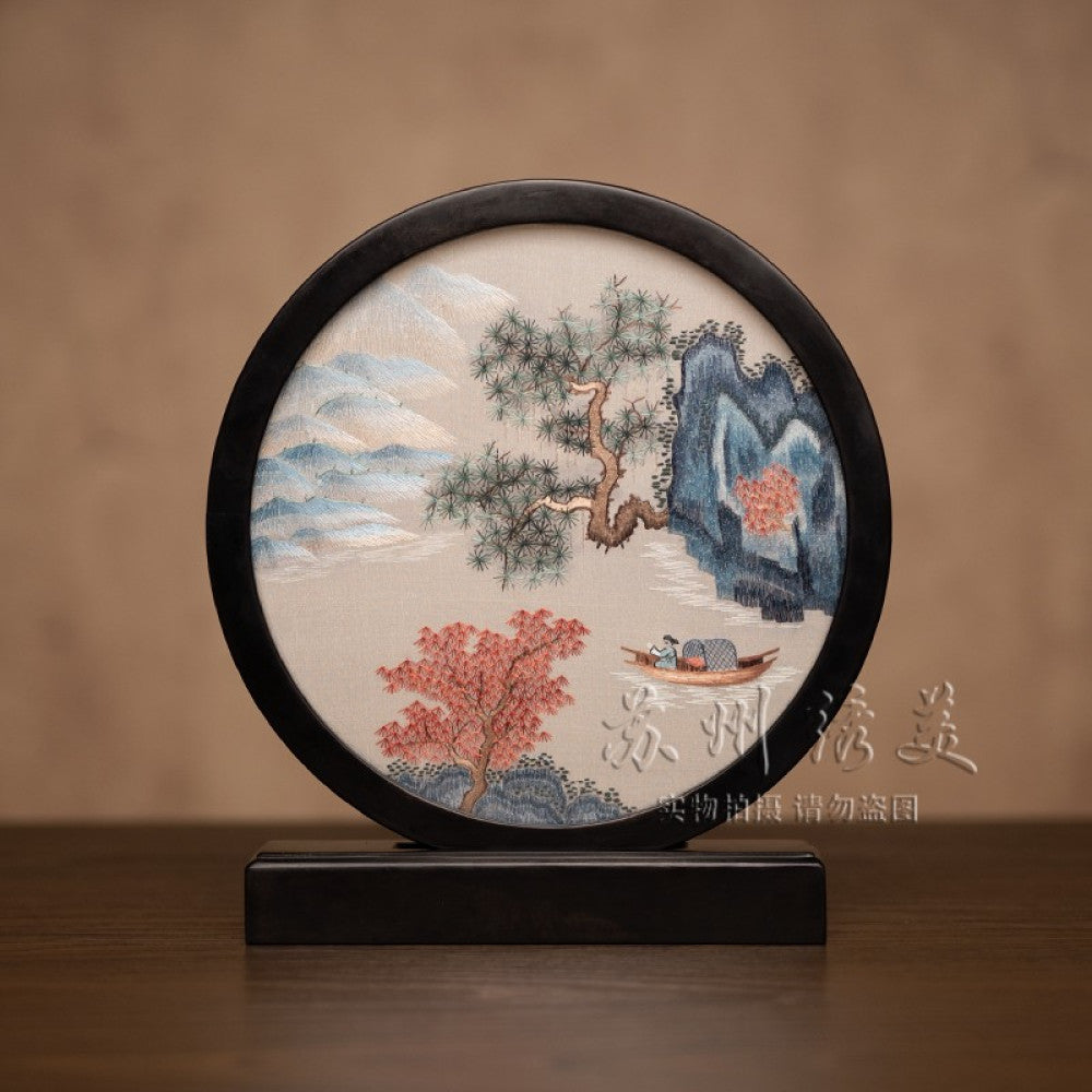 Embroidery ornament Suzhou double sided embroidery desktop ornament creative table embroidery beautiful retro table screen Chinese style business gift image 70