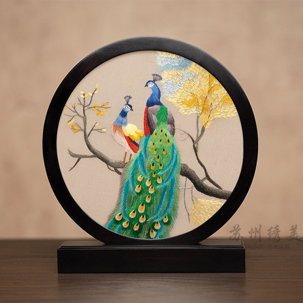 Embroidery ornament Suzhou double sided embroidery desktop ornament creative table embroidery beautiful retro table screen Chinese style business gift image 74