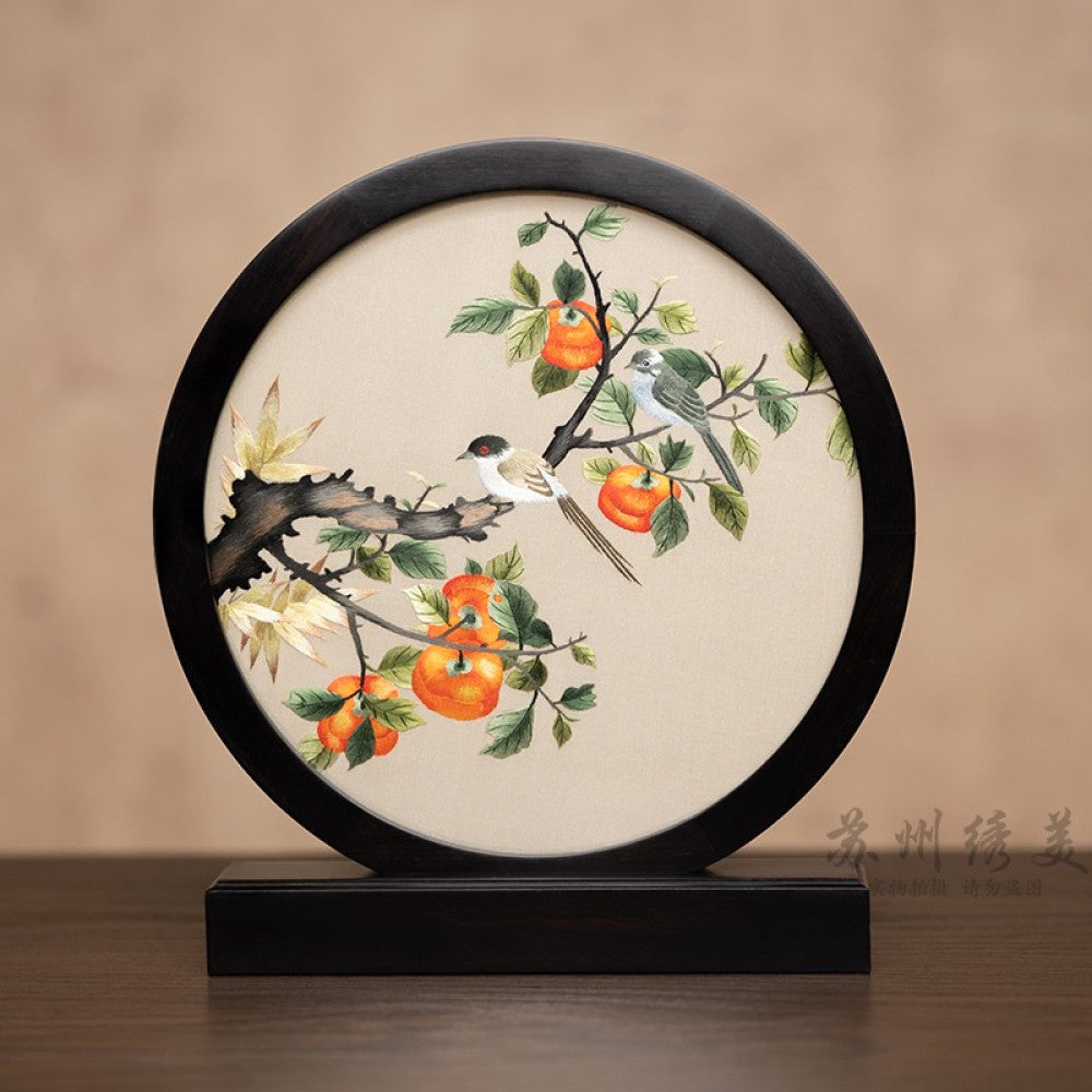 Embroidery ornament Suzhou double sided embroidery desktop ornament creative table embroidery beautiful retro table screen Chinese style business gift image 80
