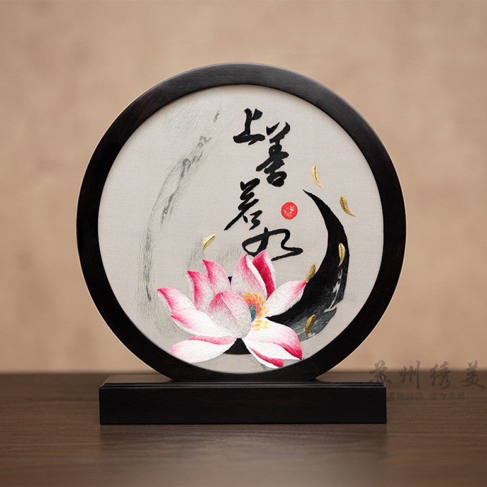 ASAYA3041 Embroidery ornaments Suzhou double-sided embroidery desktop ornaments creative table embroidery beauty retro table screen