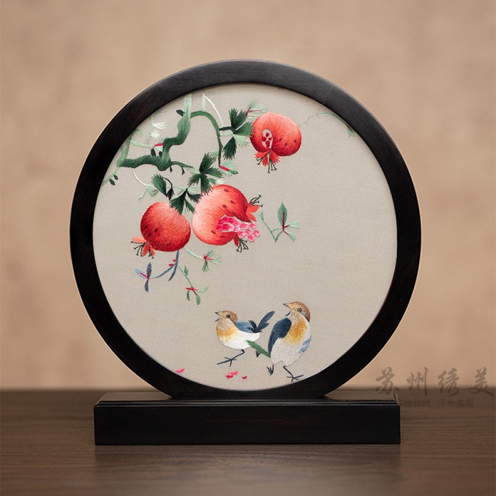 Embroidery ornament Suzhou double sided embroidery desktop ornament creative table embroidery beautiful retro table screen Chinese style business gift image 96