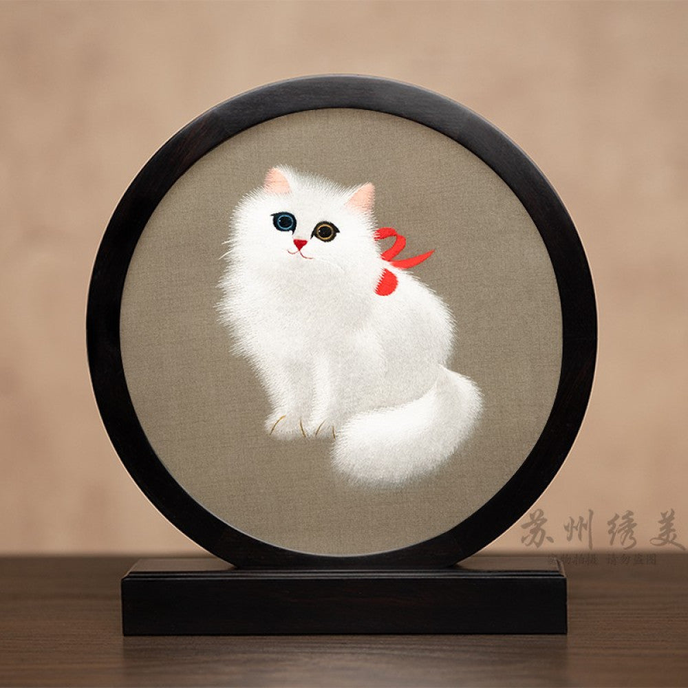 Embroidery ornament Suzhou double sided embroidery desktop ornament creative table embroidery beautiful retro table screen Chinese style business gift image 102