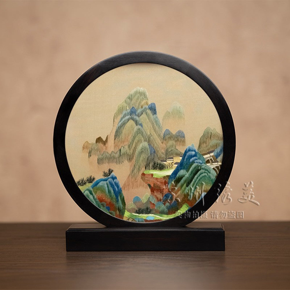 Embroidery ornament Suzhou double sided embroidery desktop ornament creative table embroidery beautiful retro table screen Chinese style business gift image 118