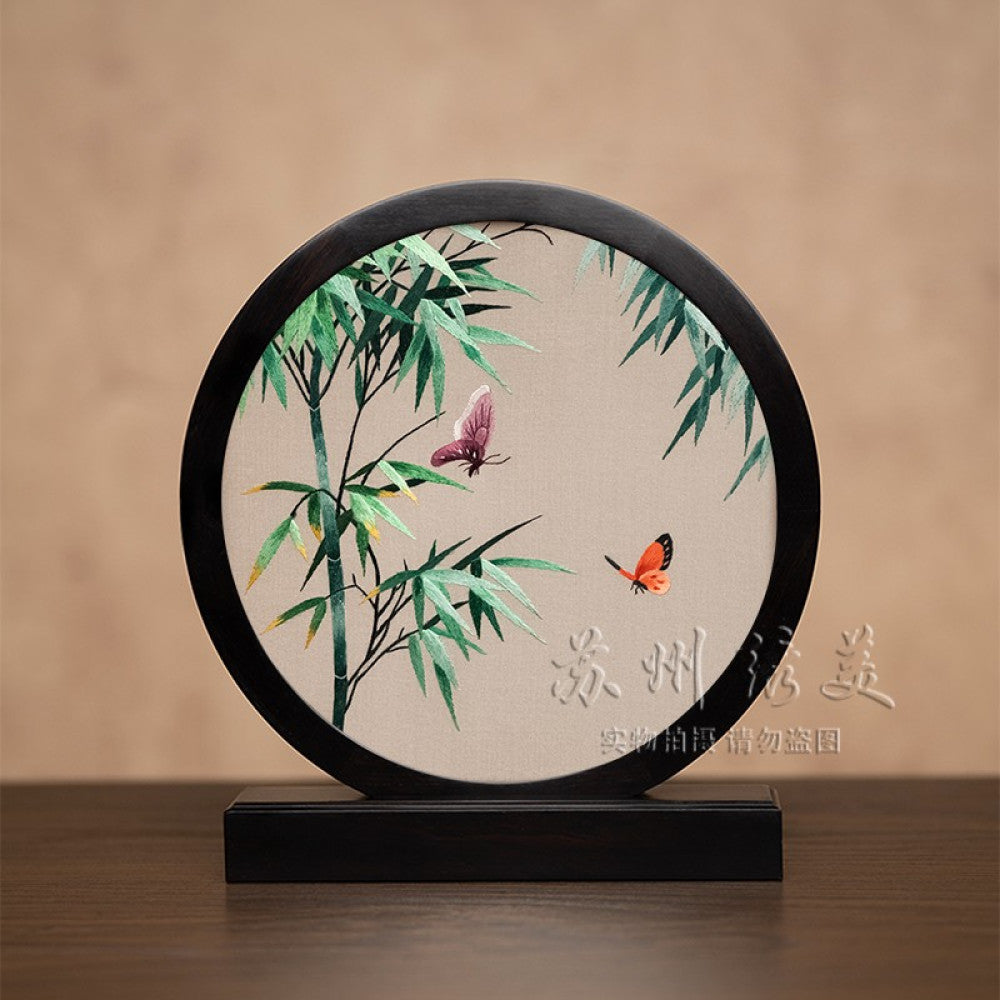 Embroidery ornament Suzhou double sided embroidery desktop ornament creative table embroidery beautiful retro table screen Chinese style business gift image 119