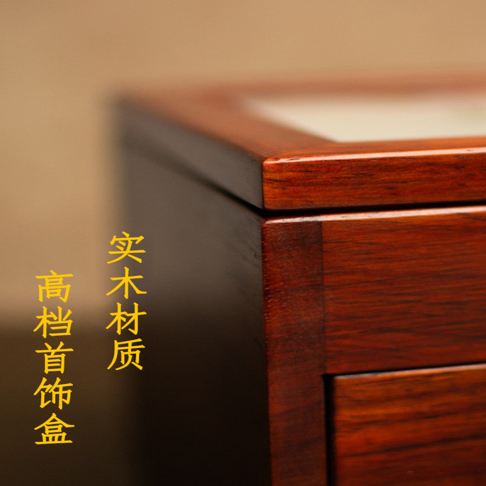 Embroidery jewelry box Chinese classical Suzhou embroidery solid wood storage box accessory three layer storage Suzhou embroidery beauty specialty gift image 3