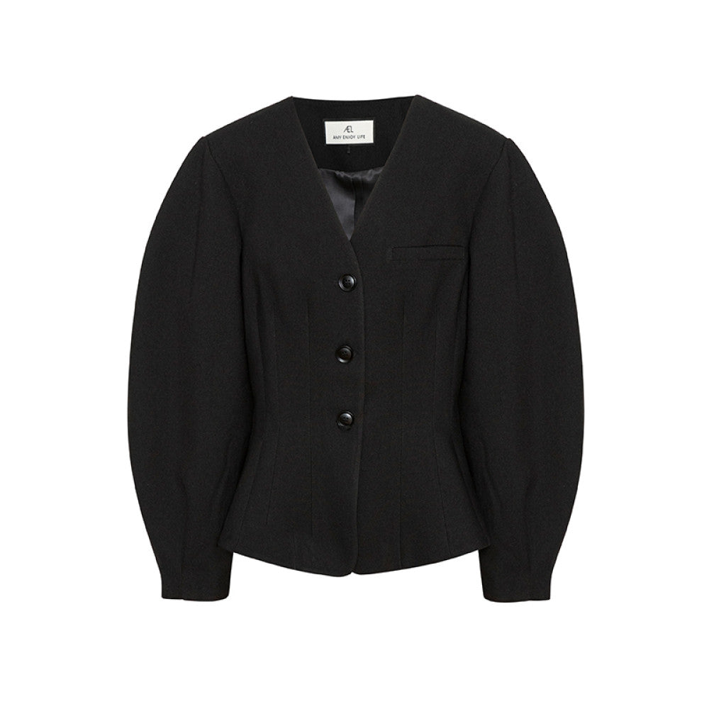 AEL original high end small suit 2025 early autumn new black V neck casual short jacket for women image 7