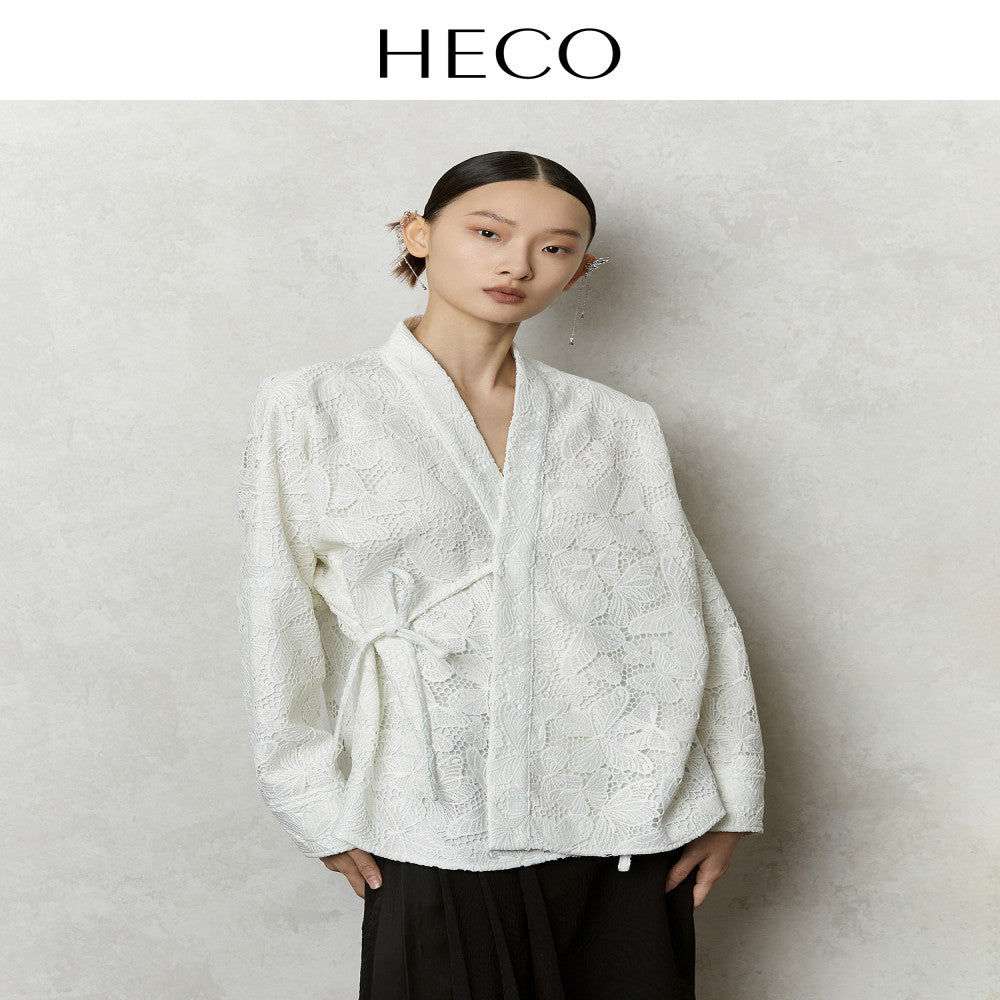 HECO Mengdie s new Chinese style cardigan top women s clothing 2025 autumn horse face skirt new shirt jacket image 11