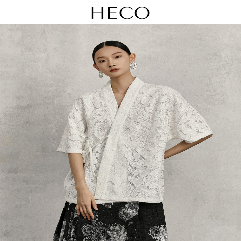 HECO Mengdie s new Chinese style cardigan top women s clothing 2025 autumn horse face skirt new shirt jacket image 15