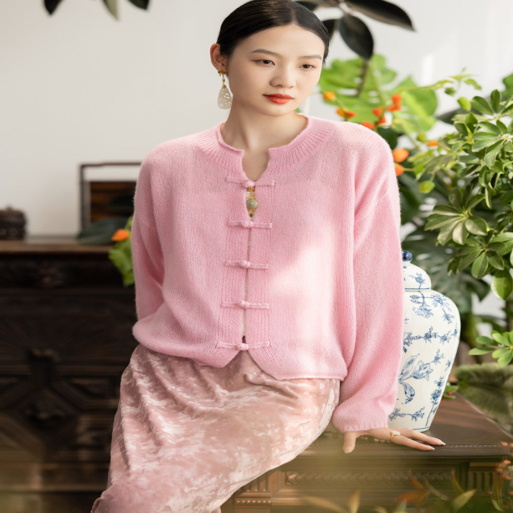 Town Store Baby KLYR502 Three piece cashmere cardigan for hand high end cotton candy cashmere base sweater for autumn and winter women image 1