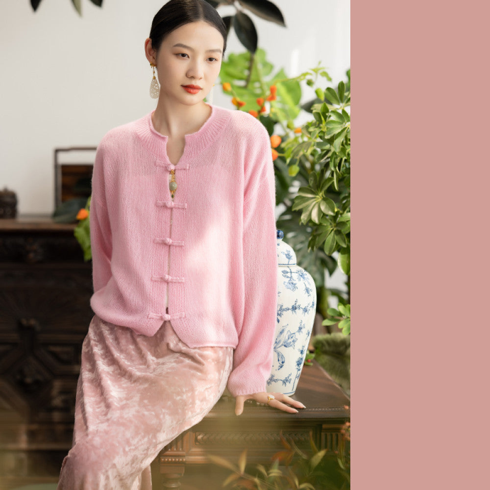 Town Store Baby KLYR502 Three piece cashmere cardigan for hand high end cotton candy cashmere base sweater for autumn and winter women image 11
