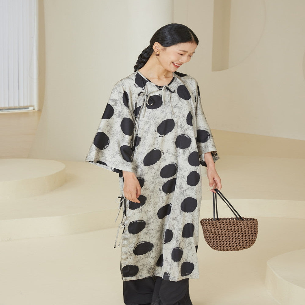 TAORAN Chinese style women s clothing Chinese printed dress 04 new improved version cheongsam literary Zen tea dress female image 1