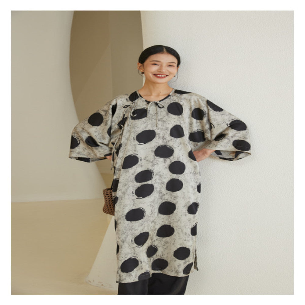 TAORAN Chinese style women s clothing Chinese printed dress 04 new improved version cheongsam literary Zen tea dress female image 7