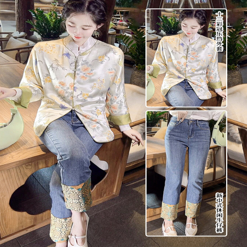Thirteen Crown Crepe new Chinese style women s silk jacket women s light national style 2025 early spring mulberry silk top image 41