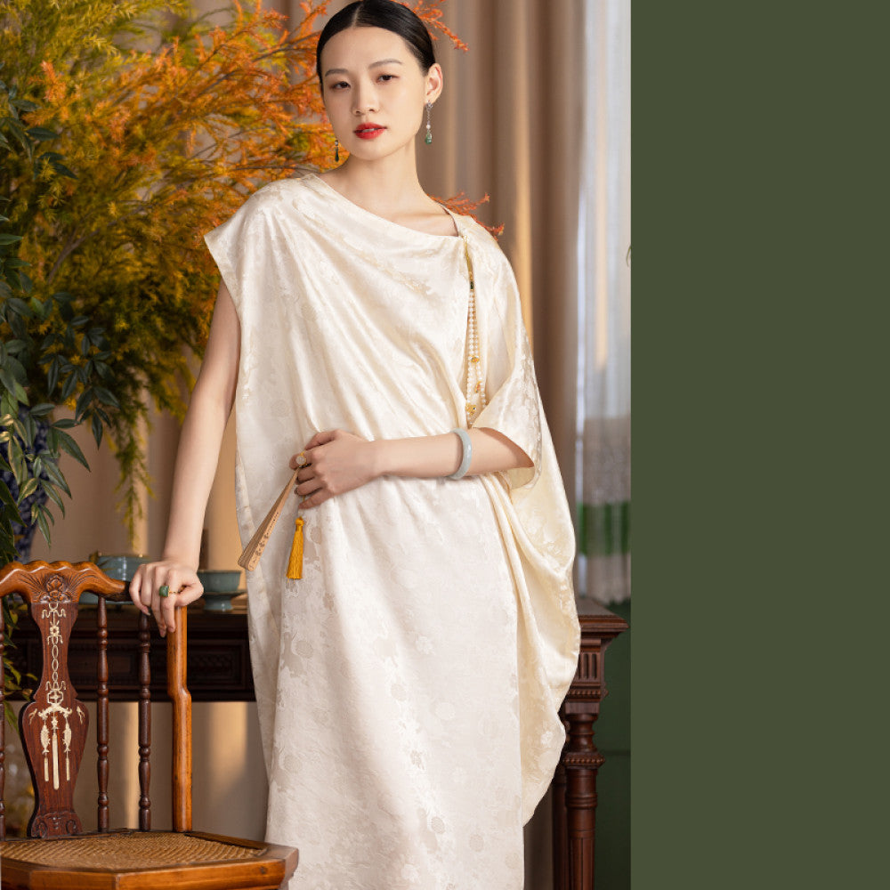 Town store baby JCL1351 Chinese retro irregular long cheongsam Chinese style socialite dress banquet dress image 18