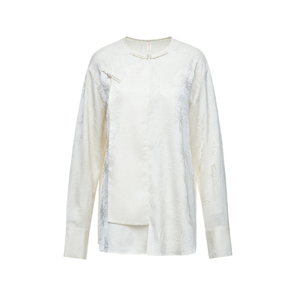 Xi Yuan New Chinese style naivee light Chinese style versatile loose buckle high intelligence autumn and winter long sleeved shirt for women image 26