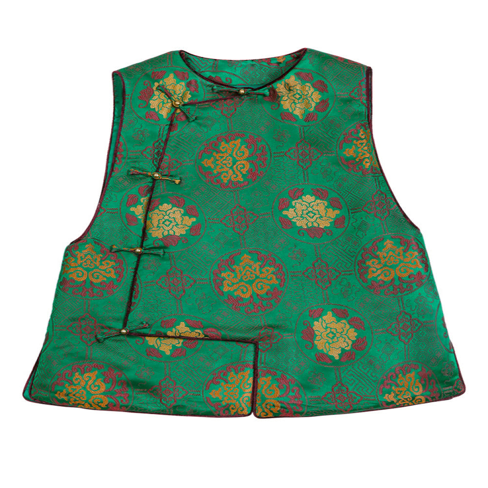 Feiyi Tangdong silk woven brocade fragrant cloud yarn versatile stand collar women retro Chinese style loose buckle clip cotton horse clip women image 5