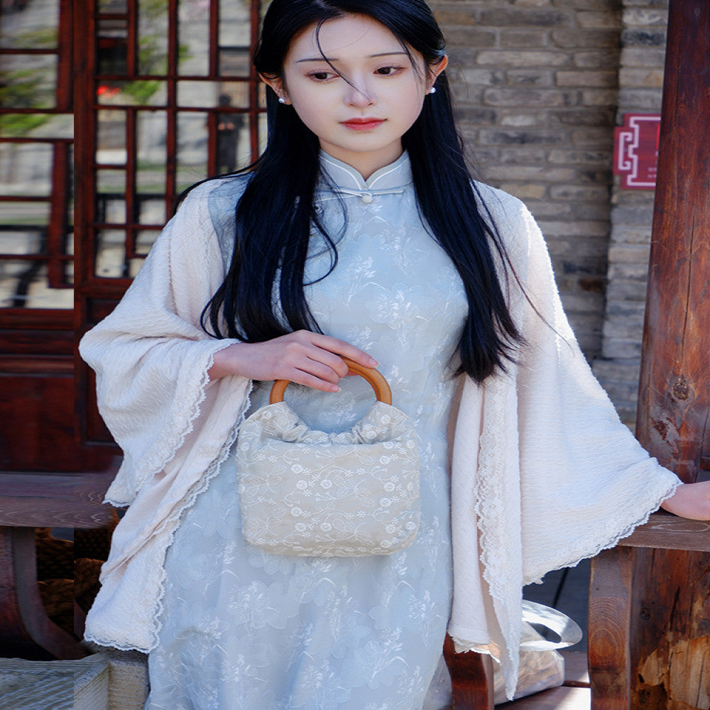 Vintage Art Spring Summer Versatile Knitted Cardigan Republic of China Style Coat Paired with Cheongsam Shawl and Cloak 2025 New Style image 9
