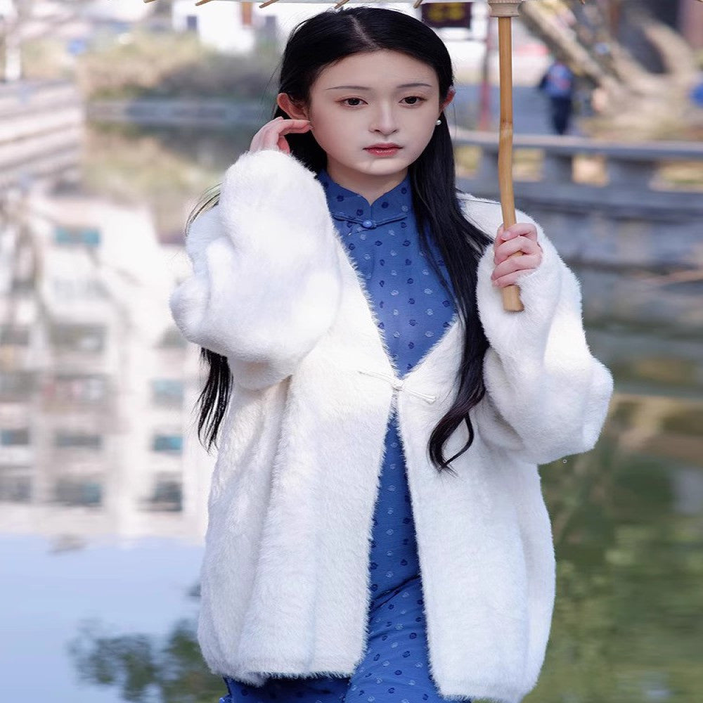 Vintage Art Spring Summer Versatile Knitted Cardigan Republic of China Style Coat Paired with Cheongsam Shawl and Cloak 2025 New Style image 19