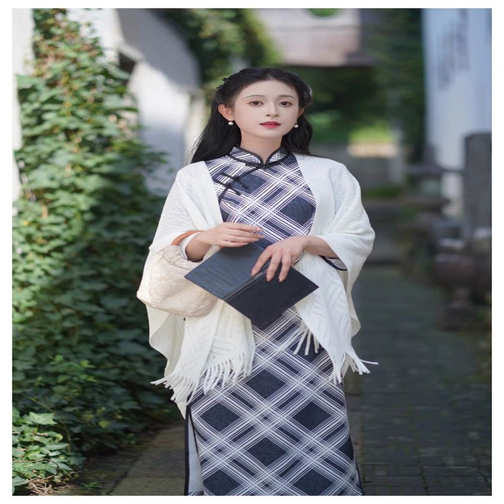 Vintage Art Spring Summer Versatile Knitted Cardigan Republic of China Style Coat Paired with Cheongsam Shawl and Cloak 2025 New Style image 21