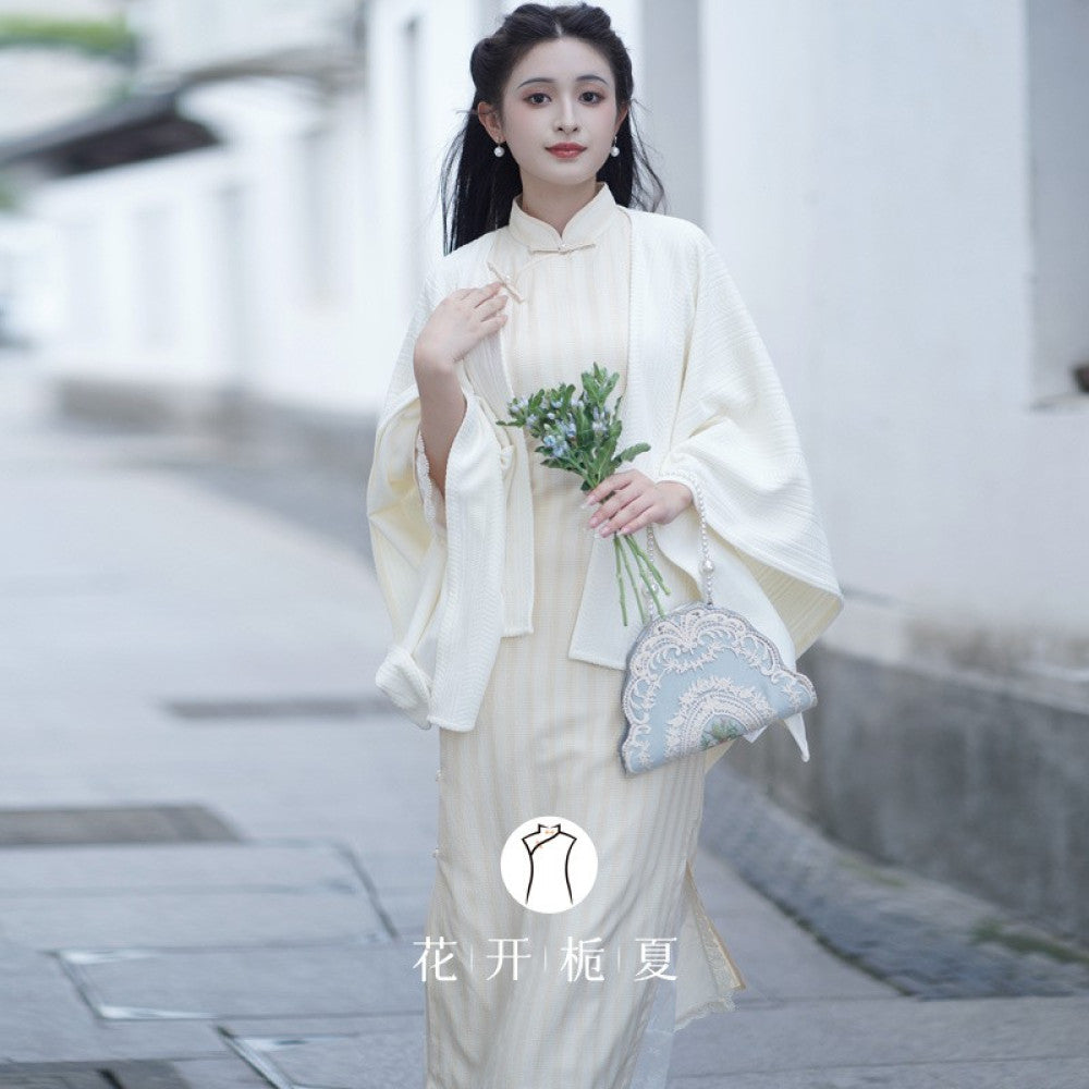 Vintage Art Spring Summer Versatile Knitted Cardigan Republic of China Style Coat Paired with Cheongsam Shawl and Cloak 2025 New Style image 25