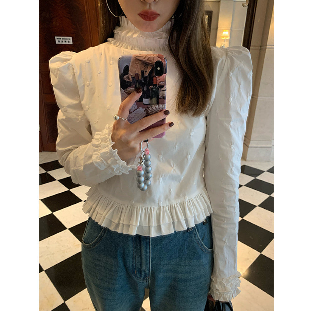 Luoluo Zhuanjie white French style shirt 2025 new women s autumn and winter design sense niche long sleeved top with a pullover inside image 11