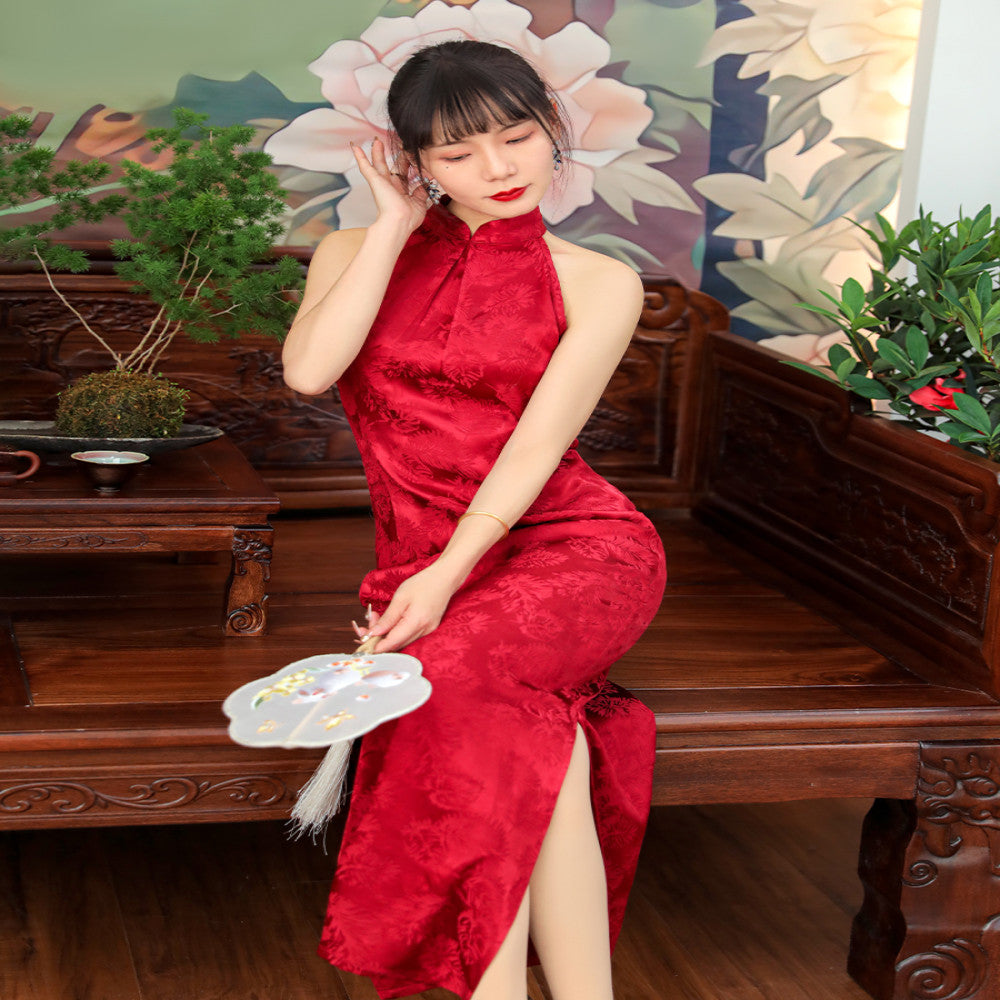 Xianyu Cheng New Chinese style silk jacquard cheongsam 2023 sleeveless Chinese style retro improved version for young daily use image 11