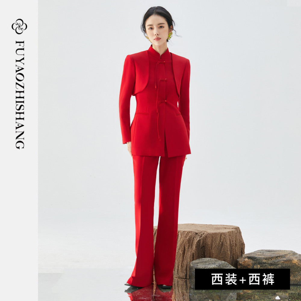 ASAYA2770 New Chinese style national style women’s red suit jacket