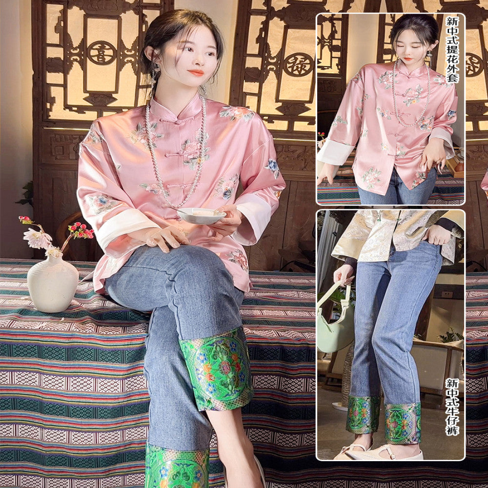 Gaoding embroidery new Chinese style women s clothing Chinese style jacket women s spring retro button small stand up collar vinegar top image 23