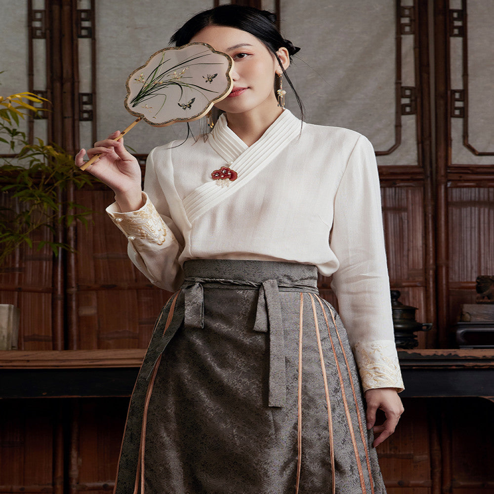 Moyu 2024 Spring Summer New Chinese Style Retro Improved Hanfu Embroidered Tea Clothes Shirt Design Sense Niche Top image 1