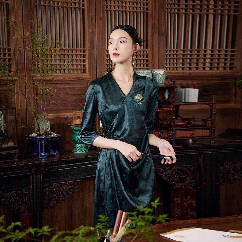 Mo Yu Ru Shi Summer Chinese style new original niche design Han element pleated lace dress image 9