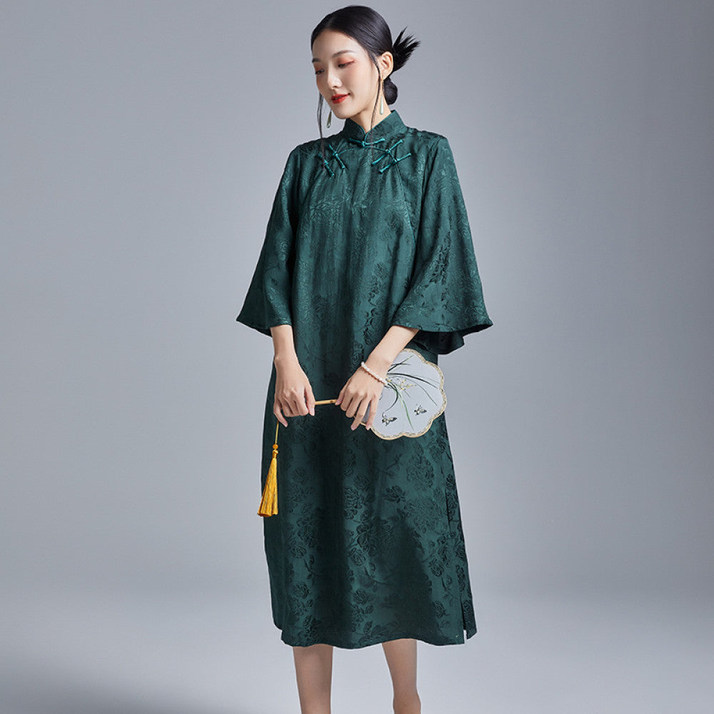 2024 New Retro socialite Style Jacquard Buckle Improved Cheongsam Wedding Dress Toast Dress Chinese Dress image 15