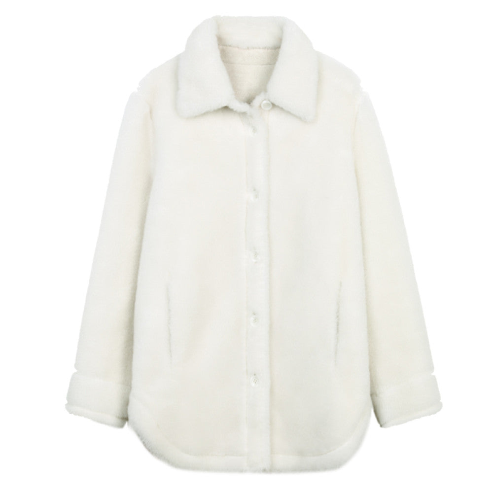 RoseLingLing Merino wool particle fleece fur integrated windproof and warm loose teddy coat jacket image 19