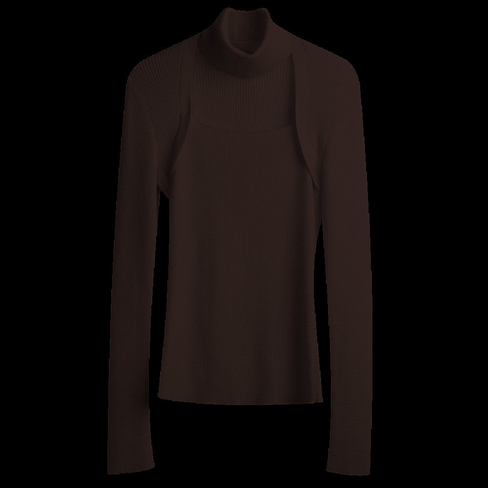 RoseLingLing machine washable wool high fashion detachable scarf slim fit and slimming knit top base sweater image 34