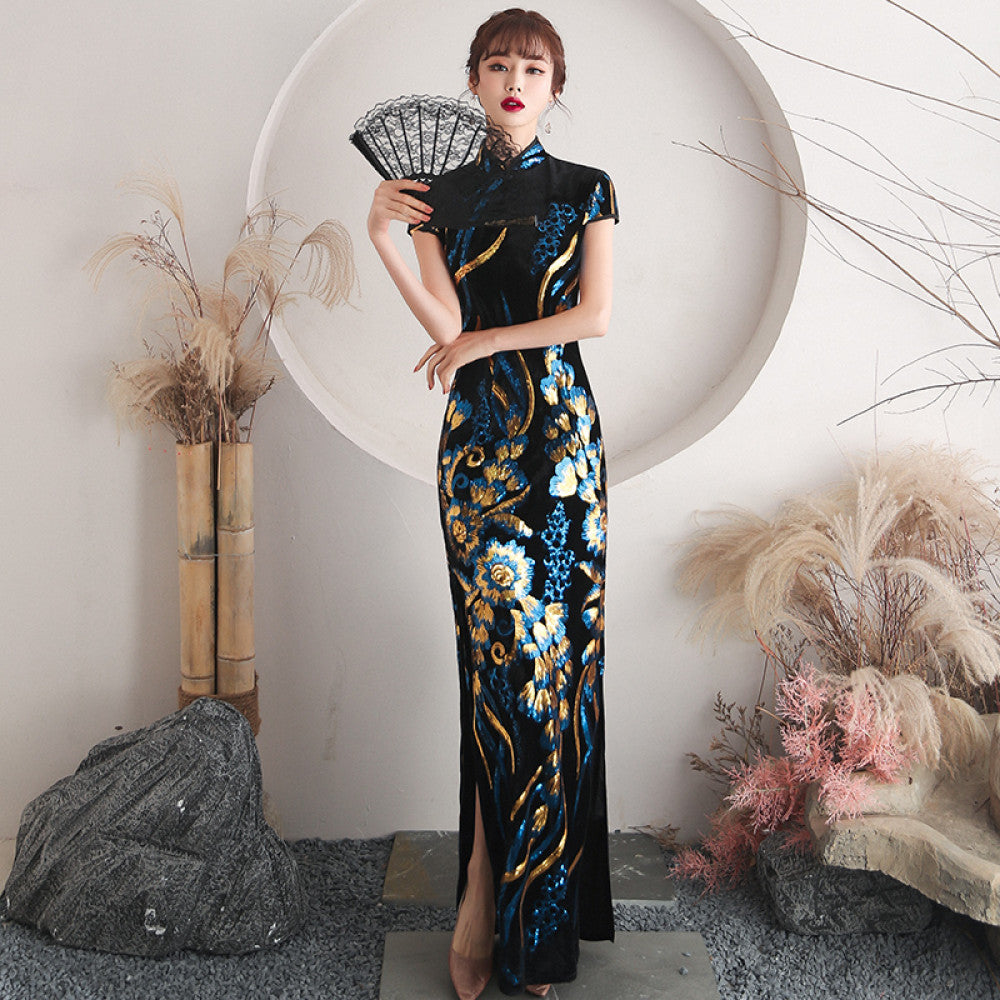 Runway long style improved cheongsam new 2025 young style women s high end retro slim fit temperament high end dress image 23