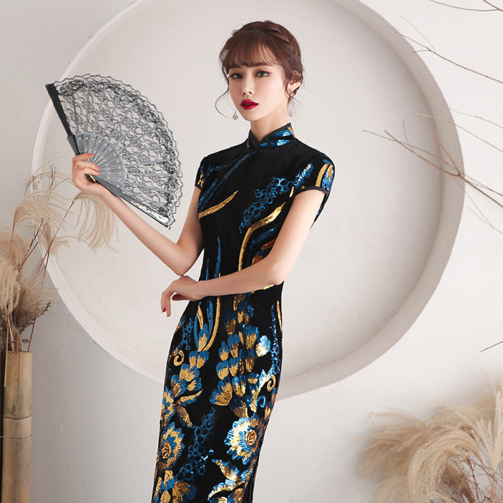 Runway long style improved cheongsam new 2025 young style women s high end retro slim fit temperament high end dress image 44