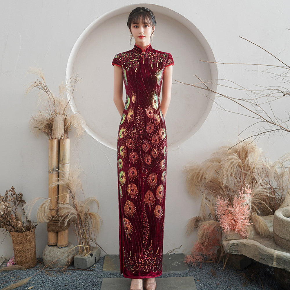 Runway long style improved cheongsam new 2025 young style women s high end retro slim fit temperament high end dress image 5