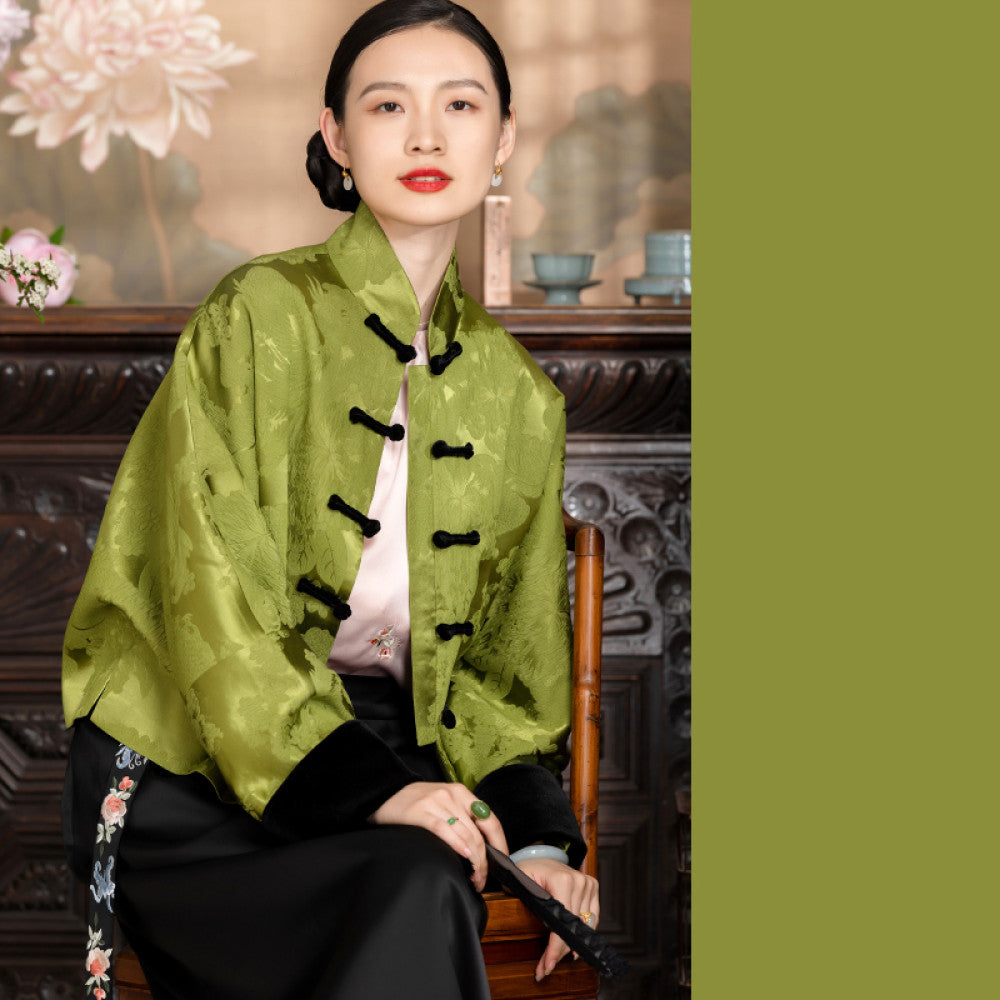 Word of mouth good product PCY1473 New Year s greetings series Guanle crepe Chinese retro small shirt jacket cotton coat cotton jacket for women image 105