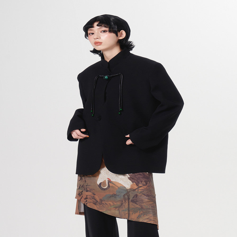 Yang Er s Dream Original New Chinese Green Pearl Pan Button Suit Coat Women s Edition Autumn Edition New 2025 Suit image 1