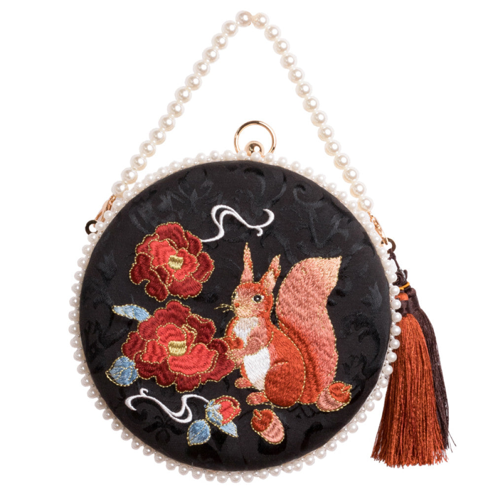 Embroidered handmade bag niche design crossbody bag women s versatile ins gentle ancient style apricot leaf bead Hanfu small bag image 23