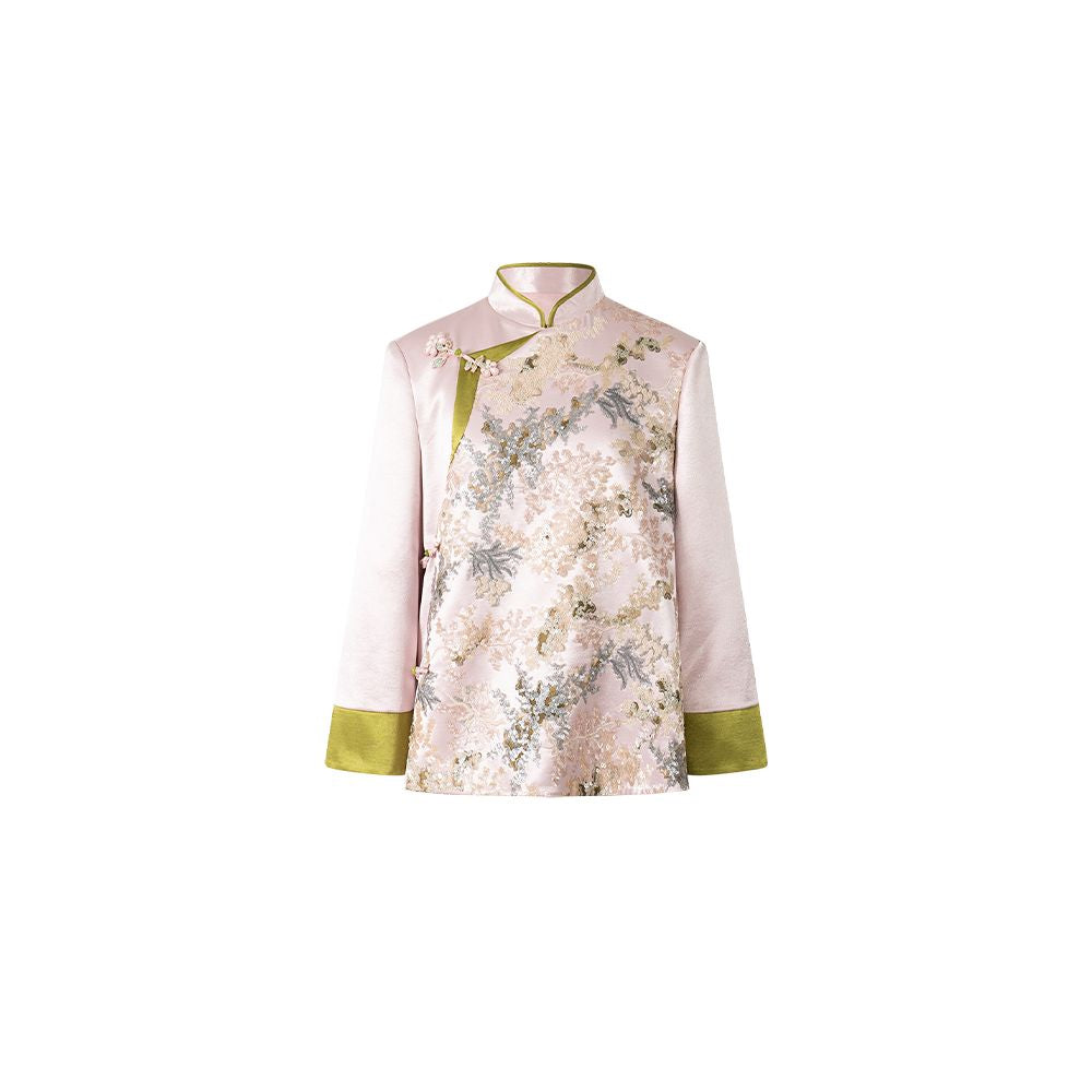 Wuyan Yihe Huajian Embroidery Original New Chinese Heavy Industry Bead Embroidery Coat Satin Half Skirt image 10