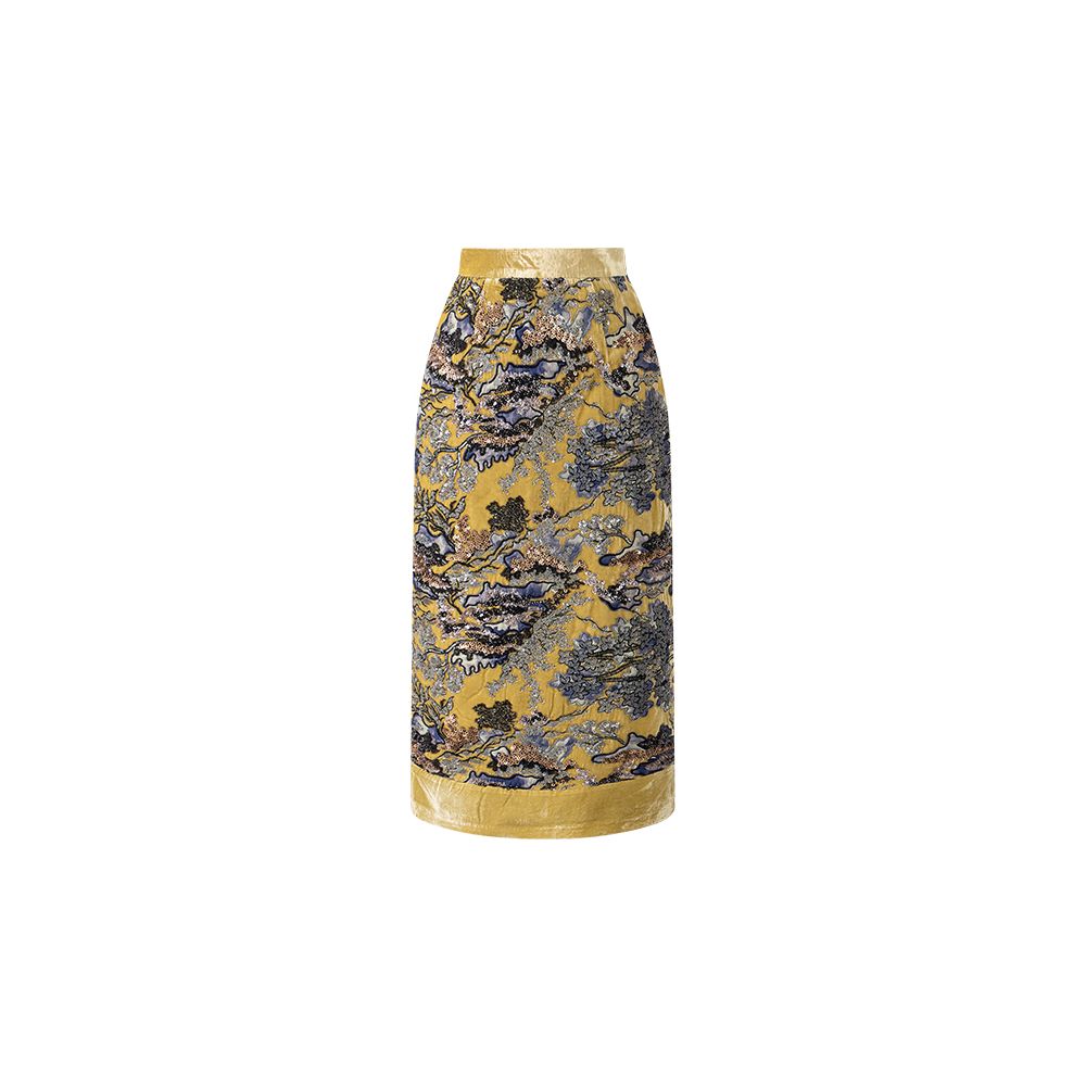 Wuyan Yiheshan Hetu New Chinese Brocade Velvet Bead Embroidery Material Vest Half Skirt Tencel Top image 28