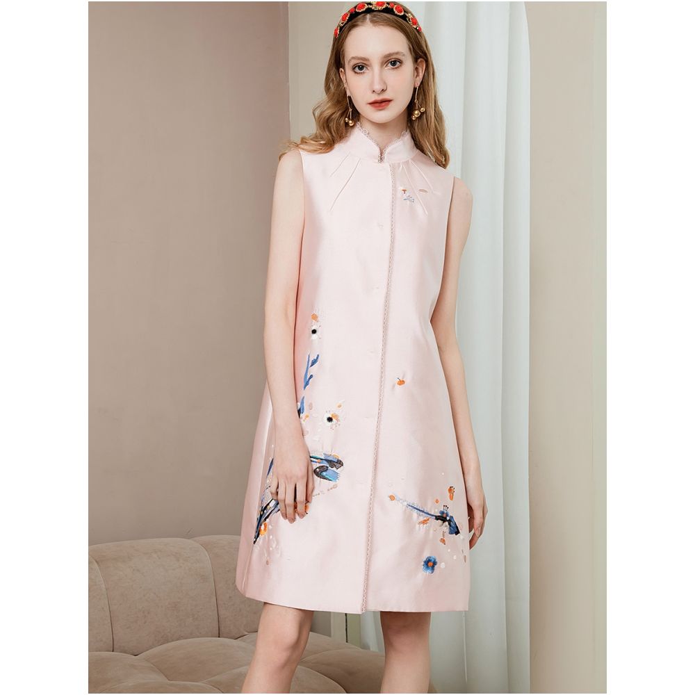 Vest women 2025 new new Chinese style Republic of China style small dress retro Shiatzy Chen embroidered sleeveless improved version cheongsam image 2