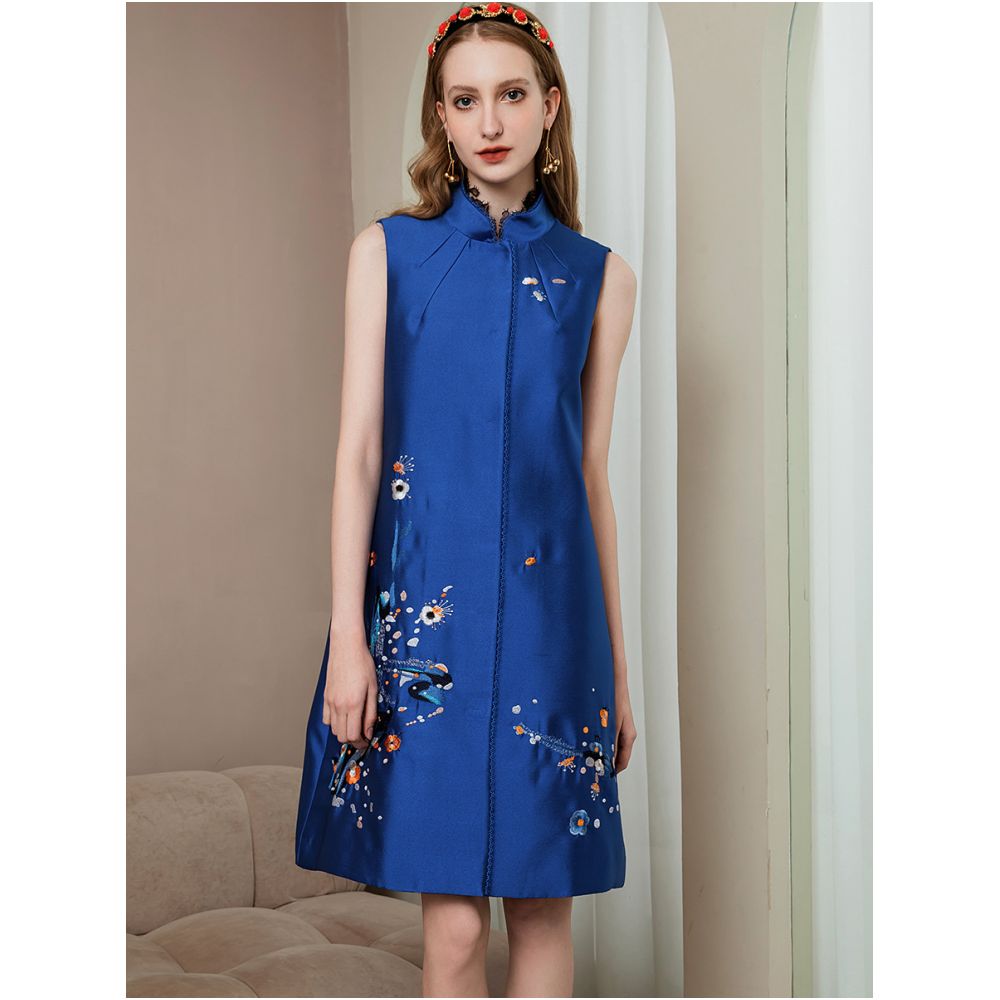 Vest women 2025 new new Chinese style Republic of China style small dress retro Shiatzy Chen embroidered sleeveless improved version cheongsam image 3