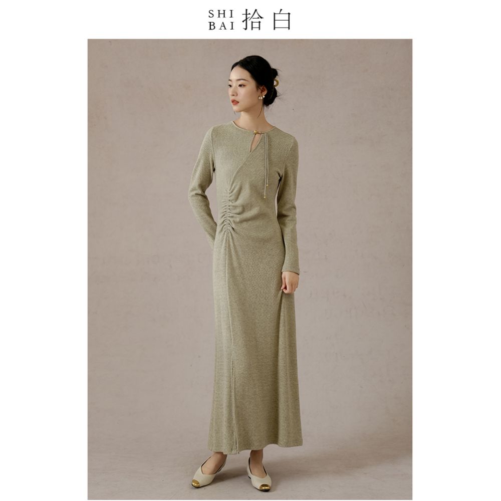 SHIBAI White Crane Pine Room Original New Chinese Coat Spring and Autumn New Jacquard Imitation Song Jin Pan Button Top image 26
