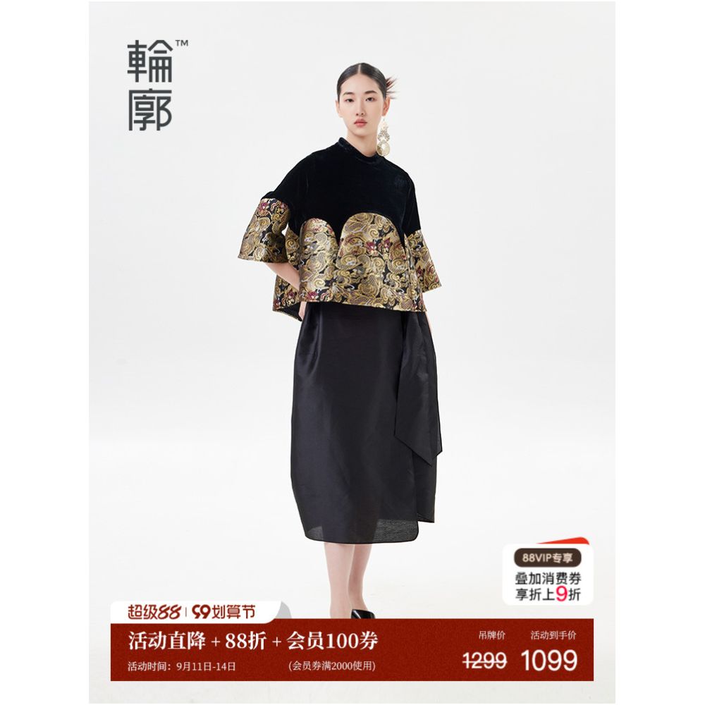 Contour velvet short jacket new Chinese style light luxury socialite jacquard top original design for spring and autumn women s clothing image 1